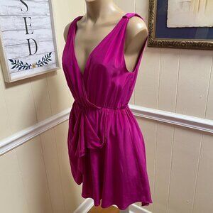Thayer 100% Silk Sleeveless High-Low Dress Pink